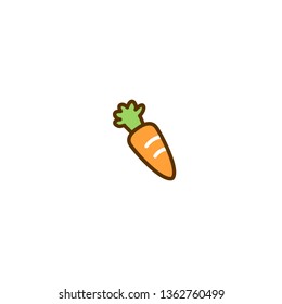 Isolated Carrot Vector, Flat Icon, Emoji