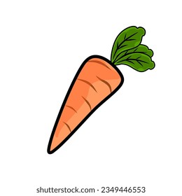 Isolated carrot vector, for t-shirt printing, kid educational, etc.