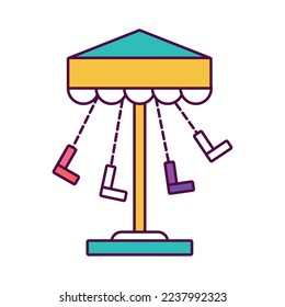 Isolated carrousel amusement park icon Vector