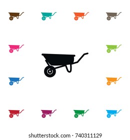 Isolated Cart Icon. Wheelbarrow Vector Element Can Be Used For Cart, Wheelbarrow, Pushcart Design Concept.