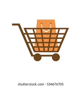 Isolated cart and shopping design