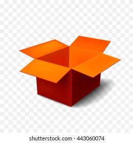 isolated carton brown empty box. Vector abstract  illustration