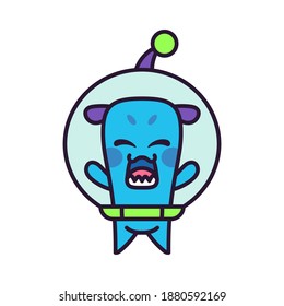 Isolated cartoon of an alien - Vector illustration