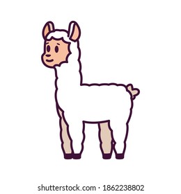 Isolated cartoon of an alpaca - Vector illustration