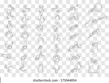 Isolated cartoon arms