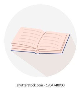 Isolated cartoon book on light background vector illustration flat design modern style