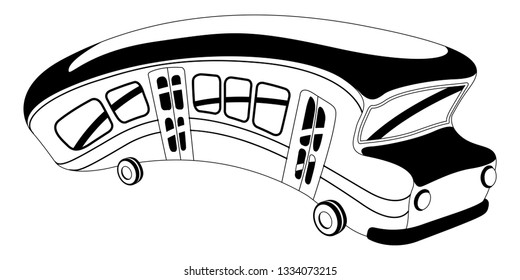 Isolated cartoon bus image. Public transport. Vector illustration design