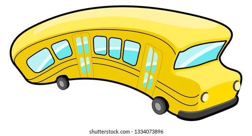 Isolated cartoon bus image. Public transport. Vector illustration design