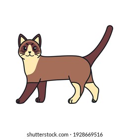 Caricatura aislada de un gato - Ilustración vectorial