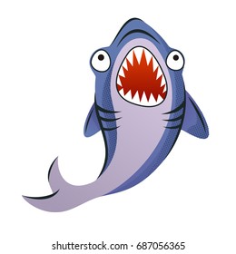 isolated cartoon character wild shark