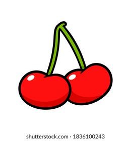Isolated Cartoon Cherries Vector Illustration
