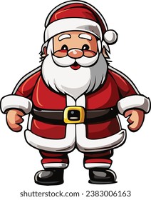 Isolated Cartoon Christmas Santa Clause vector illustration