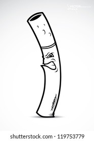 Isolated Cartoon cigarette - vector illustration