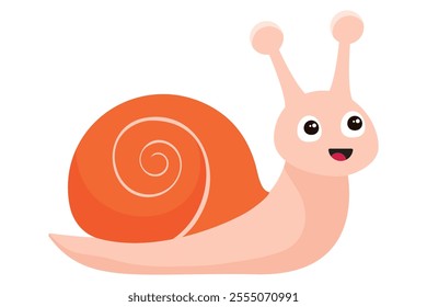 Isolated cartoon color snail for kid's goods, wear. Vector illustration