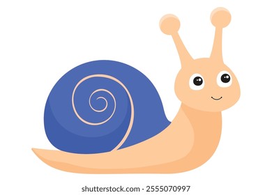 Isolated cartoon color snail. Vector illustration