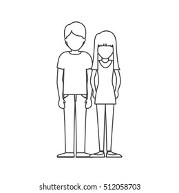 Isolated cartoon couple design