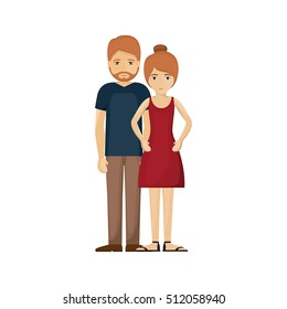 Isolated cartoon couple design