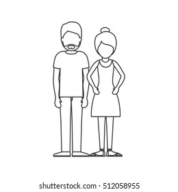 Isolated cartoon couple design