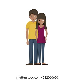 Isolated cartoon couple design