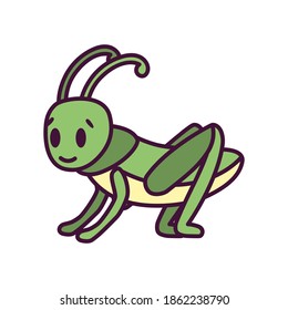Isolated cartoon of a cricket - Vector illustration