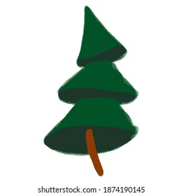 caricatura aislada bailando el árbol de navidad. Ilustración del vector