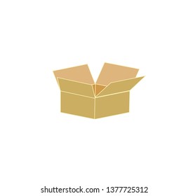 Isolated Cartoon Delivery Packaging Open Box.