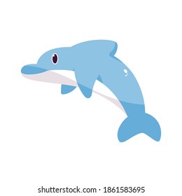 Isolated cartoon of a dolphin - Vector illustration