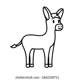Einzelkartoon eines Esel - Vektorgrafik