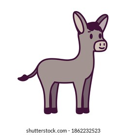 Isolated cartoon of a donkey - Vector illustration