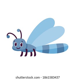 Isolated cartoon of a dragonfly - Vector illustration