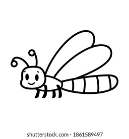 Isolated cartoon of a dragonfly - Vector illustration