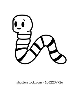 Isolated cartoon of an earthworm - Vector illustration