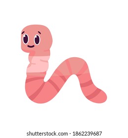 Isolated cartoon of an earthworm - Vector illustration