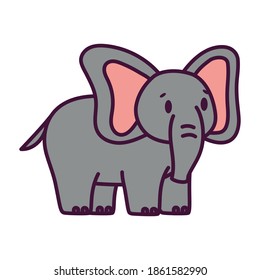 Isolated cartoon of an elephant - Vector illustration