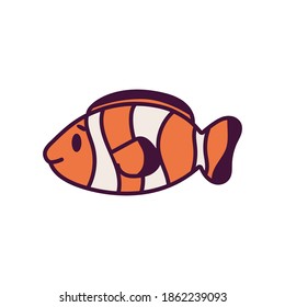 Caricatura aislada de un pez - Ilustración vectorial