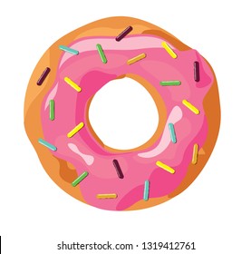 ISOLATED CARTOON FLAT DESIGN DONUT. BAKERY VECTOR ILLUSTRATION