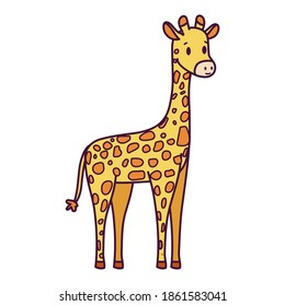 Isolated cartoon of a giraffe - Vector illustration