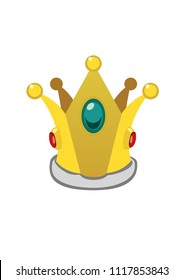 A isolated cartoon golden crown. Vector illustration