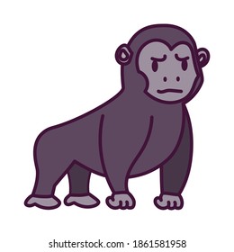 Caricatura aislada de un gorila - Ilustración vectorial