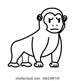 Caricatura aislada de un gorila - Ilustración vectorial