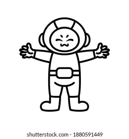 Isolated cartoon of a happy astronaut - Vector