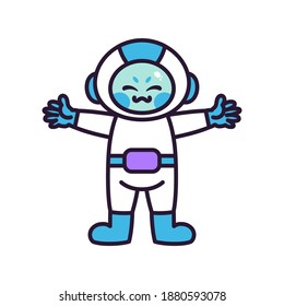 Isolated cartoon of a happy astronaut - Vector