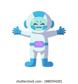 Isolated cartoon of a happy astronaut - Vector