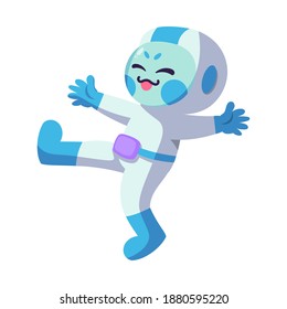 Isolated cartoon of a happy astronaut - Vector