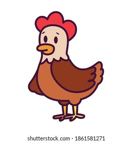 Isolated cartoon of a hen - Vector illustration