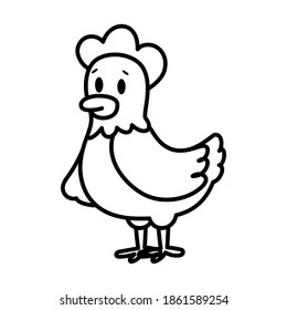 Isolated cartoon of a hen - Vector illustration