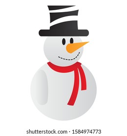 Isolated cartoon icon of a snowman - Vector illustration