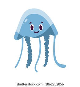 Isolated cartoon of a jellyfish - Vector illustration