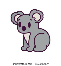 Caricatura aislada de una koala - Ilustración vectorial