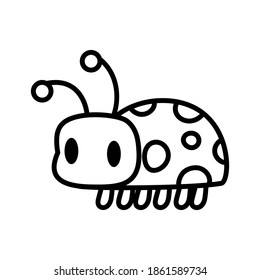 Isolated cartoon of a ladybug - Vector illustration